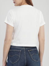 CROPPED FIT WOMEN'S SHORT SLEEVE T-SHIRT WHITE