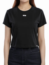 CROPPED FIT WOMEN'S SHORT SLEEVE T-SHIRT BLACK
