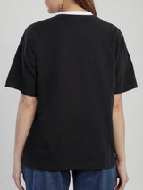 เสื้อยืดแขนสั้นผู้หญิง OVERSIZE FIT สีดำ