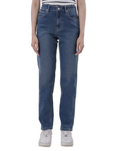 กางเกงยีนส์ผู้หญิง SLIM FIT เอวสูง ทรงเข้ารูป สียีนส์กลาง