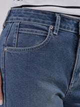 กางเกงยีนส์ผู้หญิง SLIM FIT เอวสูง ทรงเข้ารูป สียีนส์กลาง