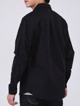 REGULAR FIT MEN'S LONG SLEEVE SHIRT BLACK