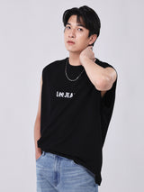 เสื้อยืดแขนกุดผู้ชาย COMFORT FIT สีดำ