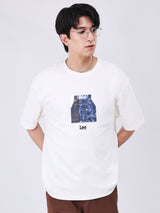 เสื้อยืดแขนสั้นผู้ชาย LOOSE FIT สีครีม