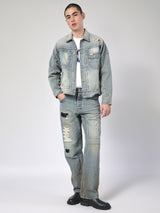 เสื้อแจ็คเก็ตผู้ชาย คอลเลคชั่น 101 COMFORT FIT สียีนส์อ่อน