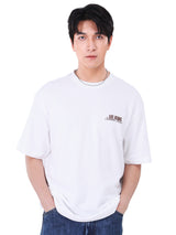 เสื้อยืดแขนสั้นผู้ชาย LOOSE FIT สีครีม