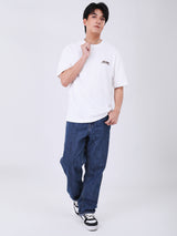 เสื้อยืดแขนสั้นผู้ชาย LOOSE FIT สีครีม