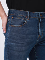 POWELL FIT LOW RISE SLIM MEN'S JEANS MID INDIGO