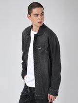 101 COLLECTION COMFORT FIT MEN'S LONG SLEEVE DENIM SHIRT BLACK