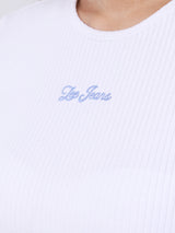 เสื้อยืดแขนสั้นผู้หญิง SLIM FIT สีขาว