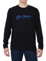 REGULAR FIT MEN'S LONG SLEEVE T-SHIRT BLACK