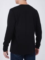 REGULAR FIT MEN'S LONG SLEEVE T-SHIRT BLACK