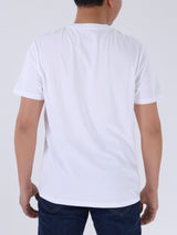 เสื้อยืดแขนสั้นผู้ชาย ทรงตรง สีขาว