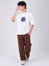 กางเกงขายาวผู้ชาย LOOSE FIT เอวกลาง ทรงหลวม สีน้ำตาล