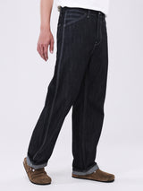 JELT COLLECTION WIDE LEG FIT HIGH RISE RELAXED MEN'S JEANS DARK INDIGO