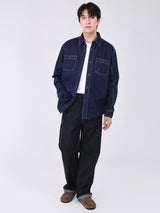 JELT COLLECTION WIDE LEG FIT HIGH RISE RELAXED MEN'S JEANS DARK INDIGO