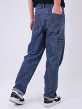 WIDE LEG FIT JELT COLLECTION HIGH RISE RELAXED MEN'S JEANS MID INDIGO