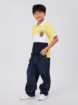 เสื้อโปโลแขนสั้นเด็กผู้ชาย คอลเลคชั่น MINI ZOO ทรงตรง สีเหลือง