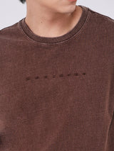 เสื้อยืดแขนสั้นผู้ชาย LOOSE FIT สีน้ำตาล