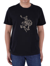 เสื้อยืดแขนสั้นผู้ชาย ทรงตรง สีดำ