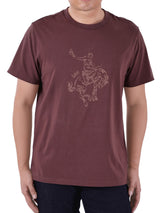 เสื้อยืดแขนสั้นผู้ชาย ทรงตรง สีน้ำตาล
