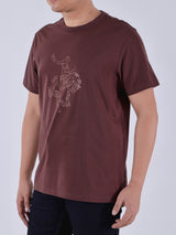 เสื้อยืดแขนสั้นผู้ชาย ทรงตรง สีน้ำตาล