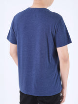 เสื้อยืดแขนสั้นผู้ชาย ทรงตรง สีฟ้า