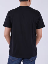 เสื้อยืดแขนสั้นผู้ชาย ทรงตรง สีดำ