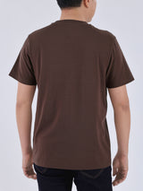 เสื้อยืดแขนสั้นผู้ชาย ทรงตรง สีน้ำตาล