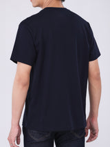 เสื้อยืดแขนสั้นผู้ชาย ทรงตรง สีกรมท่า