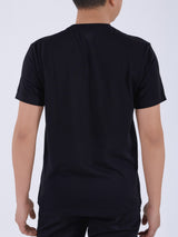 เสื้อยืดแขนสั้นผู้ชาย ทรงตรง สีดำ