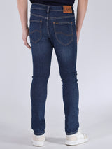 กางเกงยีนส์ผู้ชาย RAMONE FIT เอวต่ำ ทรงเข้ารูป สียีนส์กลาง