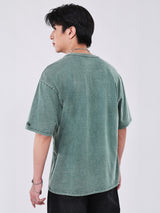 เสื้อยืดแขนสั้นผู้ชาย LOOSE FIT สีเขียว