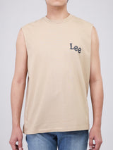 REGULAR FIT MEN'S SLEEVELESS T-SHIRT BEIGE