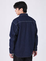 COMFORT FIT MEN'S LONG SLEEVE DENIM SHIRT DARK INDIGO