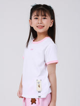 REGULAR FIT MINI ZOO COLLECTION GIRL'S SHORT SLEEVE T-SHIRT WHITE