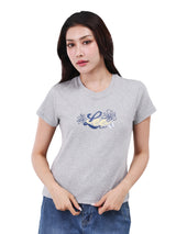 เสื้อยืดแขนสั้นผู้หญิง SLIM FIT สีเทา
