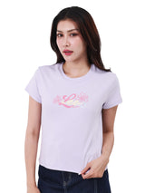 SLIM FIT WOMEN'S SHORT SLEEVE T-SHIRT PURPLE