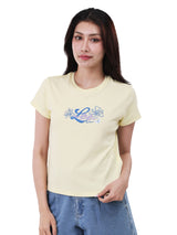 SLIM FIT WOMEN'S SHORT SLEEVE T-SHIRT YELLOW