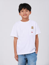 REGULAR FIT MINI ZOO COLLECTION BOY'S SHORT SLEEVE T-SHIRT WHITE