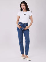 MOM FIT HIGH RISE MOM WOMEN'S JEANS MID INDIGO
