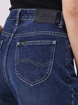 WIDE LEG FIT HIGH RISE RELAXED WOMEN'S JEANS DARK INDIGO