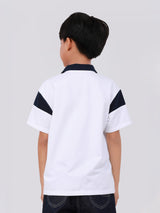 REGULAR FIT MINI ZOO COLLECTION BOY'S SHORT SLEEVE POLO WHITE