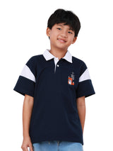REGULAR FIT MINI ZOO COLLECTION BOY'S SHORT SLEEVE POLO NAVY