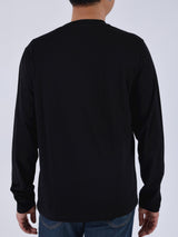 เสื้อยืดแขนยาวผู้ชาย ทรงตรง สีดำ