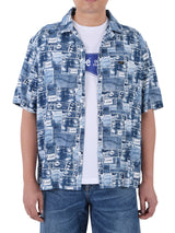 เสื้อเชิ้ตแขนสั้นผู้ชาย COMFORT FIT สีกรมท่า