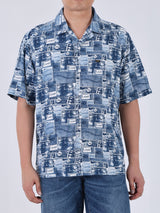 เสื้อเชิ้ตแขนสั้นผู้ชาย COMFORT FIT สีกรมท่า