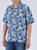 เสื้อเชิ้ตแขนสั้นผู้ชาย COMFORT FIT สีกรมท่า