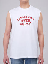 REGULAR FIT MEN'S SLEEVELESS T-SHIRT WHITE