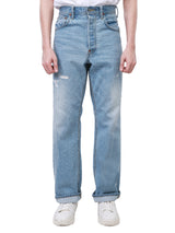 กางเกงยีนส์ผู้ชาย คอลเลคชั่น 101 RETRO STRAIGHT FIT เอวสูง ทรงกระบอก สียีนส์อ่อน